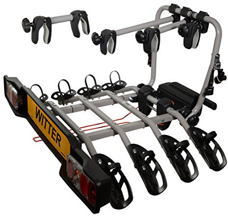 Witter ZX304 Clamp-on Towbar Mounted Bike Rack for 4 Bikes | Maximum load 60 kg | Lightboard for 13-pin sockets