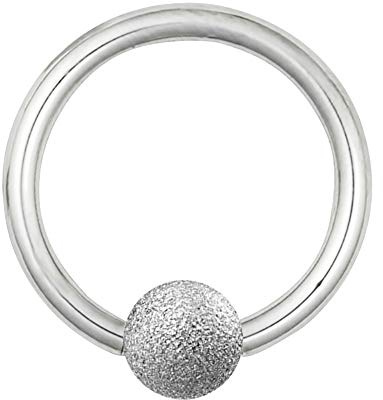 Treuheld Piercing Klemmring - Stahl - Diamant - Silber [01.] - 1.2 x 6 mm (Kugel: 3mm)