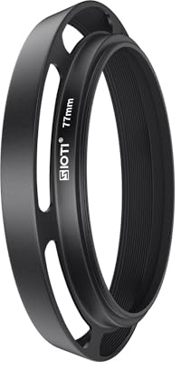 Sioti fotocamera ventilato paraluce in metallo con panno di pulizia e copriobiettivo per Leica/Fuji/Nikon/Canon/Samsung filettatura standard Lens