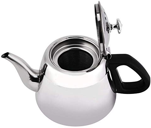 Wifehelper 1,5 l/2 l rostfritt stål tekanna spis topp tekanna kaffekanna teaware vattenkokare med filter tetillbehör familj festanvändning (2 l)