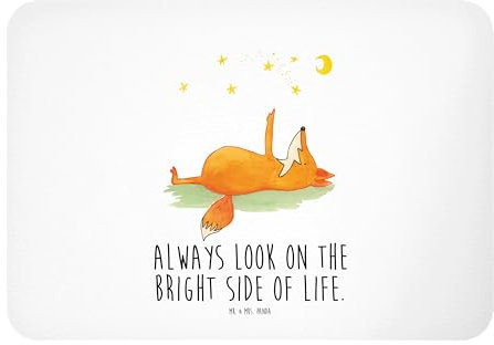 Mr. & Mrs. Panda Magnet Fuchs Sterne - Geschenk, Optimistisch, rechteckmagnet, Always Look On The Bright Side of Life, Hoffnung, Positiv, Fridge, Romantik, Kühlschrankmagnet, Mond, whiteboardmagnet
