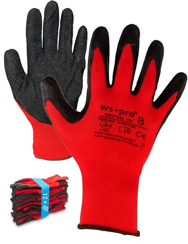 Trevendo Guantes de trabajo - guantes de montaje sólidos con revestimiento de látex, talla 11, 12 pares