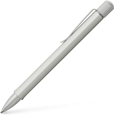 Faber-Castell - Kugelschreiber Hexo Silber Matt | Hexagonaler Schaft mit ergonomischer Griffzone und dokumentenechter Mine
