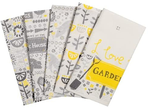 Taschentücher aus Stoff, waschbare, wiederverwendbare Öko Stoff-Taschentücher aus Baumwolle, 5 Taschentücher - Made in Germany (Dorfleben)