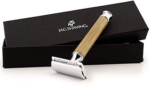 Jag Rasierer für Damen und Herren nachhaltiger Nassrasierer mit Bambusgriff zweischneidiger Rasierer mit elegantem Etui