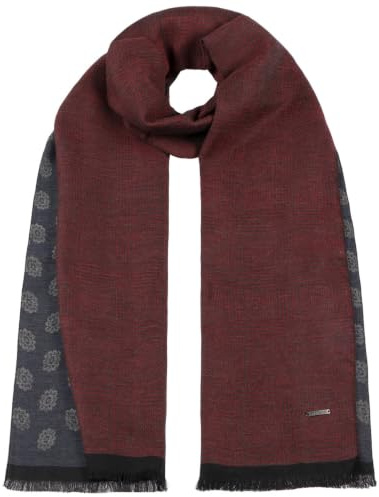 Stetson Two Sides Baumwollschal Mehrfarbiger Schal mit Fransen Geblümt Kariert Eleganter Winterschal Made in Italy Damen Herbst/Winter