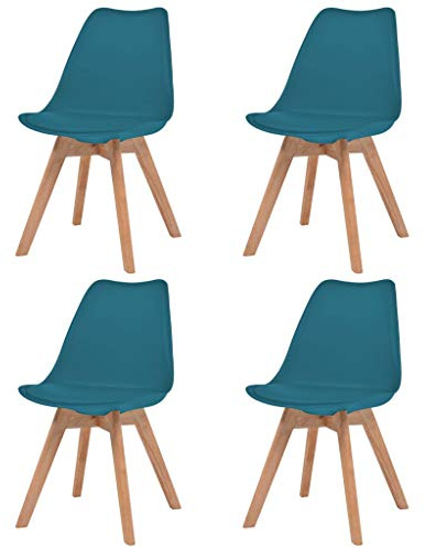 ZQQLVOO Esszimmerstühle 4 STK. Kunstleder Türkis, Bequemer Polsterstuhl, Stuhl Esszimmer, Küchenstuhl, Esszimmer Set, Wohnzimmerstühle, Chairs for Living Room