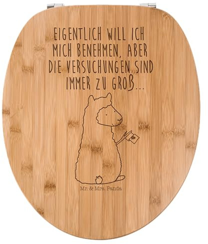 Mr. & Mrs. Panda WC Sitz Alpaka Fahne - Geschenk, Klodeckel, Lama, WC-Sitz, Toilettendeckel, Alpakas, Toilette, Klobrille, Liebe