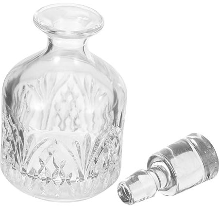 Yardwe Carafe à Whisky en Verre Cristal Bouchon, Bouteille Décorative 280 Ml pour Whisky, Brandy et Autres Spiritueux, Conçue Conservation Longue Durée