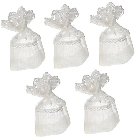 SOLUSTRE 5stücke Schmuckbeutel Aufbewahrungsbeutel Für Schmuck Tragbarer Wollbeutel Schmuckverpackungsbeutel Beutel Für Schmuck Für Ohrringe Bastelarbeiten Gastgeschenke Mit Zarter Spitze w