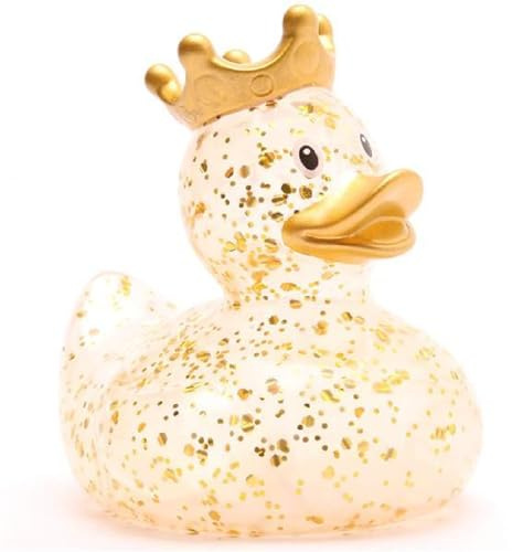 Duckshop I Badeente König Glitzer Gold I Quietscheentchen I Quietscheente I Geschenk für Royals-Fans I Präsent Sammler