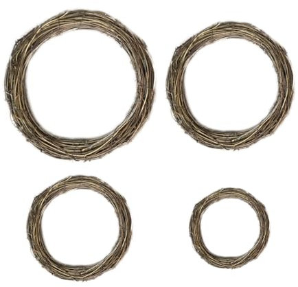 DIKACA 4 Stück Weihnachtsgirlande Weidenkranz Ring weinrebenkranz DIY Hochzeitsgirlande Weinrebe Kranz Weinkranz Girlande rustikale Kranzgirlande Weihnachtskranz Weihnachten Bambus