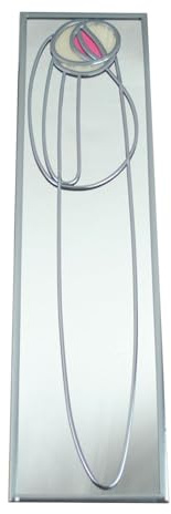 Dekorativer Buntglas-Spiegel im Jugendstil-Rosen-Design von Mackintosh (Rosa und Elfenbein)