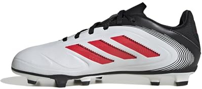 adidas Unisex niños Copa Pure III Club FG/MG Football Boots Kids, Cloud White/Lucid Red/Core Black, 34 EU