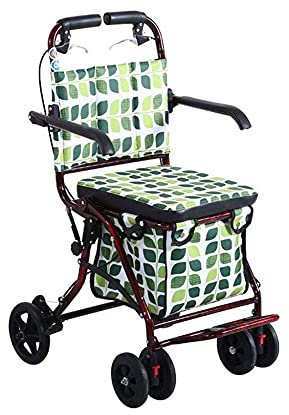 Walker, Rollator Walker Och Transportstol För Seniorer Fällbara Halkfria Rollatorer Med Väska Lätt Aluminium Justerbar Utomhus