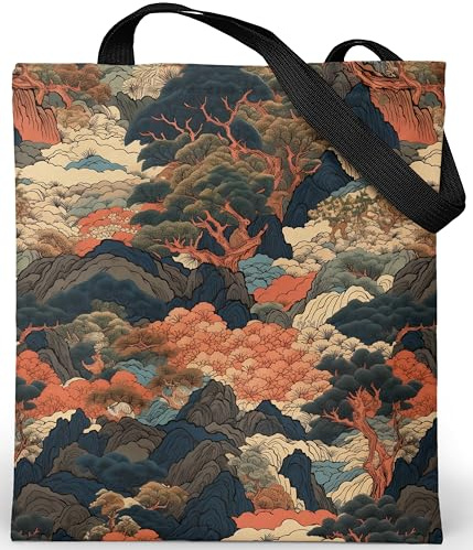 Loxato Tote Bag mit Reißverschluss - Schultertasche Damen mit Reißverschluss - Wasserdichtes Oxford-Gewebe - Stofftasche Bedruckt - Umhängetasche Groß B37 H42 cm - Beuteltasche Damen
