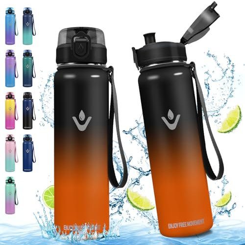 Vikaster Borraccia Termica, 500ml Senza BPA, Thermos per Bevande Calde, Senza Perdite, Borraccia Bambini, Acciaio Inox, Borraccia per Adulto, Scuola, Palestra, Ciclismo