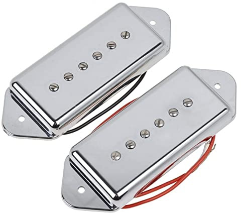 2 Stück P90 Single Coil Pickups (Hals& Bridge) Für E- Gitarre Silber Pickup für E-Gitarre