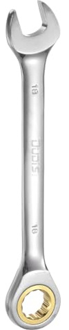 sourcing map Llave combinada de trinquete métrica, 18 mm, 12 puntos y 72 dientes CR-V, herramienta para reparación mecánica
