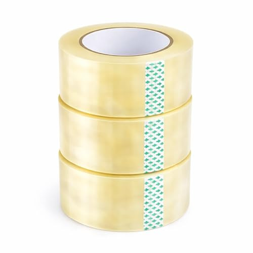 1ABOVE Clear Packing Tape 48mm x 66m (3 Rolls) – 54 Micron Heavy Duty Strong Adhesive Parcel & Box Sealing Tape for Moving & Shipping