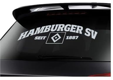 HSV Heckscheibenaufkleber groß in 72 x 20 cm, Silber, PVC, Outdoor, Auto-Sticker