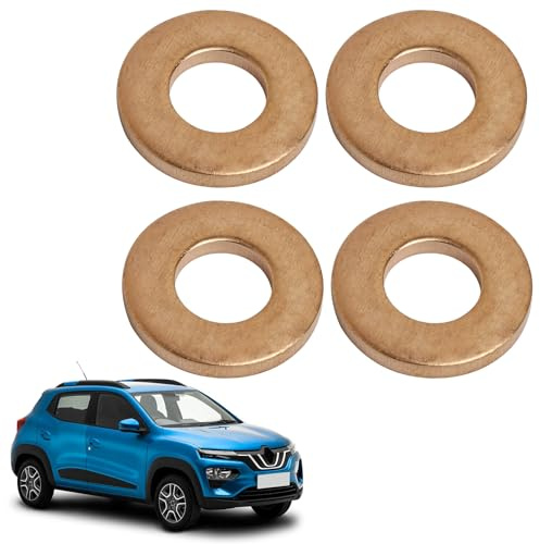 4 Stück Kupfer Einspritzdüsendichtung mit CLIO KANGOO SPACE 7703062072 | Injektorhalter aus Kupfer kompatibel mit CLIO KANGOO SPACE LAGUNA MEGANE MASTER THALIA LOGAN 1.5 1.9 2.0 2.2 2.5 DCI