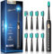 Brosse à Dents Électrique Soniques, Brosse a Dents Électrique pour Adultes et Enfants avec 5 Modes, Minuterie Intégrée et 9 Têtes Electric Toothbrush(Noir)