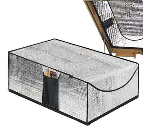 Dachbodentreppe Isolierabdeckung, 63,5 x 137,7 x 27,9 cm Dicke Winter Dachboden Dämmung luftdichte Zelt Isolierabdeckung mit Reißverschluss, Einfach zu installierendes, für herunterziehbare Treppen