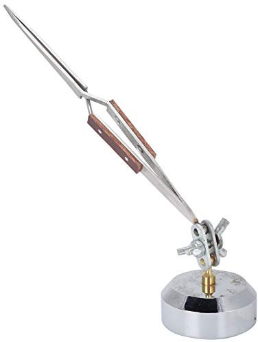 Pinzette di Terza Mano, Pinzette per Saldatura di Gioielli con Chiusura a Croce con Rotazione di 360° della Base per La Creazione di Gioielli, Riparazioni di Saldatura (Bocca dritta)