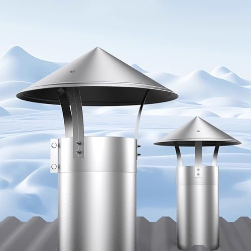 Regenhaube Regenhut Schornsteinabdeckung 120mm,150mm,170mm,230mm Kaminabdeckung Dach Rund Dachlüftung Mit Kaminhaube, Runder Regenhut(11cm*25cm)