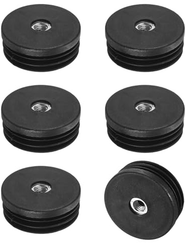 M METERXITY 6-Pack Inserti Per Tubi Rotondi Con Filettatura M8 2 50mm OD | Inserti Per Tubi In Plastica, Tappi Per Estremità In Metallo, Per Sedia/Tavolo/Rotelle, Spina Di Scorrimento