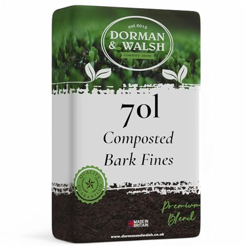 Dorman & Walsh 60L Composted Fine Bark Soil for Beds, Borders, Weed Suppression, Soil Enrichment