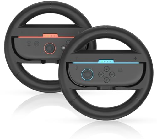Switch Steering Wheel for Nintendo Switch 2,Mario Kart Racing Wheel for 2 Joy Cons Controller,2 Pack Nintendo Switch Steering Wheel Fit Mario Kart World/Mario Kart 8 Deluxe Switch Accessories(2025)