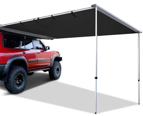 Toldo Retráctil para Coche, Refugio Solar para SUV, Camión, Furgoneta, Toldos Furgoneta Camper con Bolsa de Almacenamiento, Marco de Aluminio, Impermeable(200x300cm/6.6x9.8ft)