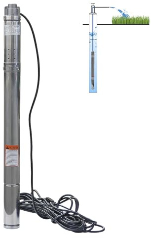 LFGUD 0.75HP Deep Well Pump, 220V/60Hz, 4.8GPM, 206ft Head Submersible Well Pumps with 49ft Electric Cord, 2.6 Stainless Steel Deep Well Water Pumps for Industrial, Irrigation & Home Use