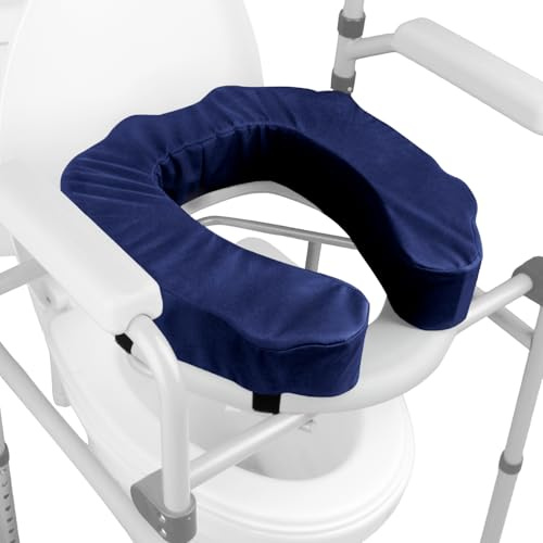 Raised Toilet Seat Cushion – High-Density Foam Booster Pad for Elderly, Seniors, Disabled – Toilet Riser for Standard & Elongated Toilets – Commode Seat Cushion Non-Slip & Easy to Clean (3 inches)