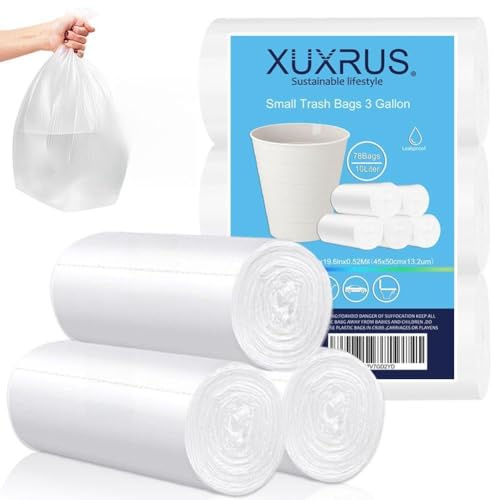 XUXRUS Bolsas De Basura 10L Antidesgarro Y Antifugas, 78 Uds