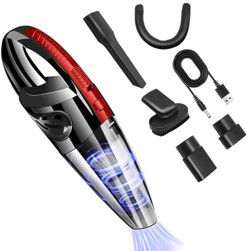Generico Aspirapolvere Portatile, Aspirazione Potente da 3500 Pa, Doppio Uso per Auto E Casa, Filtro Hepa Lavabile, Batteria A Lunga Durata da 120 W