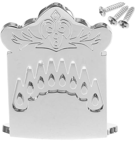 Mandolin Tailpiece Metal 8 String Bridge Parts Silver Qb22 | Musical Instrument Accessory, Fixing Strings and Maintaining Instrument, Silver Metal Finish, Mandolin Compatible