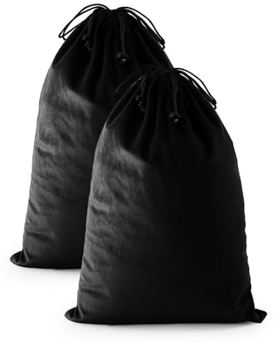 2 Pcs Shoe Bags for Travel, Dust Velvet Bags, Black Beauty, 17.3x12.6 Inch | Washable & Reusable Travel Shoe Bags, Dustproof Shoe Bags with Drawstring Closure, Suitable for Travel, Home Storage