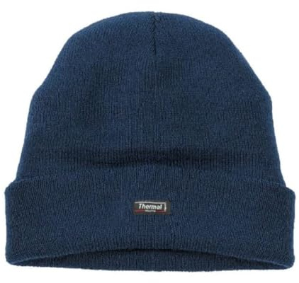 Kids Children's Girls Boys HeatGuard Plain Black Grey Navy Hat Knitted Beanie Hat for Winter Autumn, One only (Navy, 6 to 9 Years)