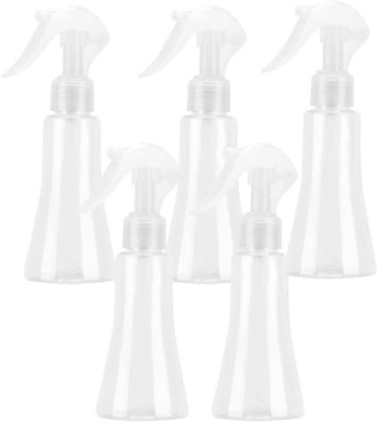 TOPPERFUN Lot de 5 set de Flacons Pulvérisateurs à Pression 150 Ml en Plastique Transparent Pulvérisateur à Brume Fine Rechargeable Bouteille Pompe Légère pour Cosmétiques et Eau Usage