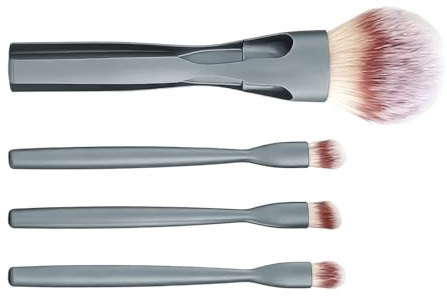Kit Di Pennelli Per Trucco 4 In 1 Con Setole Sintetiche Portatile | Kit Di Pennelli Da Trucco Per Donne Per Cipria Blush Ombretti E Blending, Adatto A Casa Ufficio Viaggio Esterno E Festa