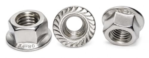 M10 Tuercas Brida Dentada DIN 6923 A4 (AISI 316) Marino – 10 Uds