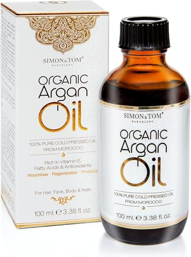 Simon & Tom Natürliches Arganöl - 100% Reines, organisch zertifiziertes Arganöl Ideal für intensive Körper und Nagelpflege als auch natürliches Haaröl 100ml