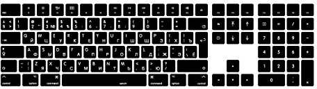 MiNGFi Russisch Silikon Tastatur Schutz Abdeckung für Kabellos Magic Keyboard mit Ziffernblock (2017+) Modell A1843 EU/ISO Tastaturlayout - Schwarz