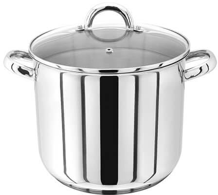 Judge Large Stock Pot with Lid, 24cm, 8.5L Stainless Steel Pan, Induction Stock Pot, Oven-Safe Cookware & Cooking Pots