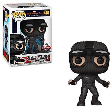 Funko Pop! Marvel: Spider-Man Far From Home - Spider-Man Stealth Suit (Goggles Up) Exclusive Vinyl Comicfigur #476 [Schwarz]