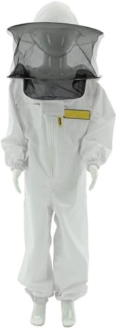 LYSON Kinderanzug mit abnehmbaren Hut Kinderoverall mit Schleier Schutzkleidung für Kinder, Imker Anzug Imkeranzug Schutz vor Bienen 128
