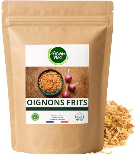 Oignons Frits Croustillants – 100g Garniture Dorée et Savoureuse – Texture Croquante & Goût Intense – Idéal Burgers, Salades, Hot Dogs, Plats Asiatiques & Cuisine du Quotidien – Sachet Refermable